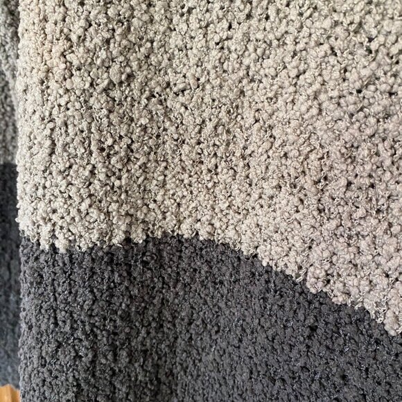 NWOT Chunky 3-Colour Sweater | White Taupe Grey Bouclé Knit Pullover - Picture 4 of 11